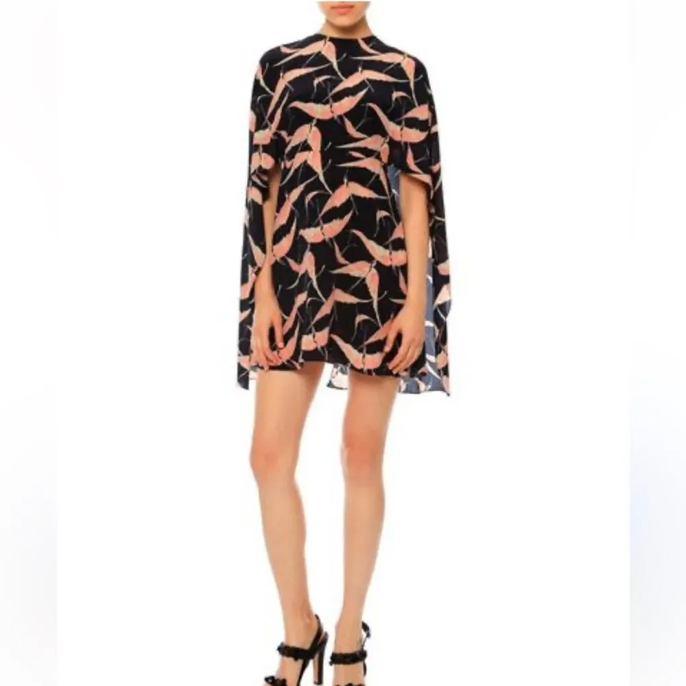NWOT Valentino bird print cape dress - Picture 6 of 13